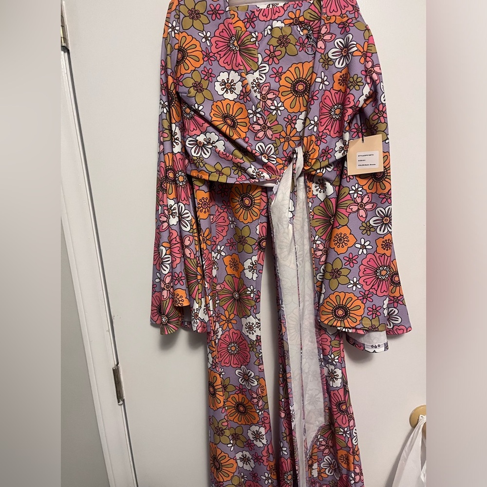 Smack Parlor from u pique vintage 2 piece hippie retro floral set size small/4 - Picture 7 of 10
